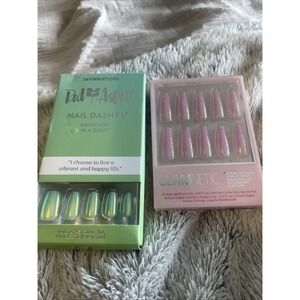 Lot If Two Glamnetic Red Aspen Press On Nails JUICY & Arlene Wicked Color Coffin